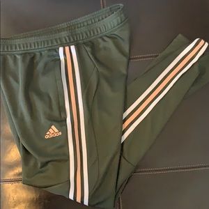 Adidas olive green track pants